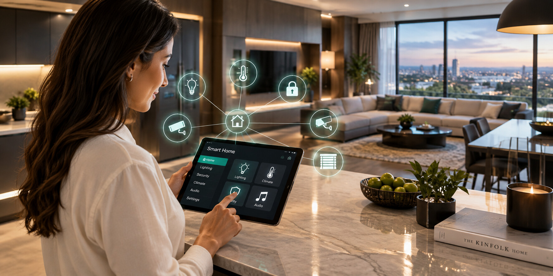 Smart kitchen with integrated touch-panel control